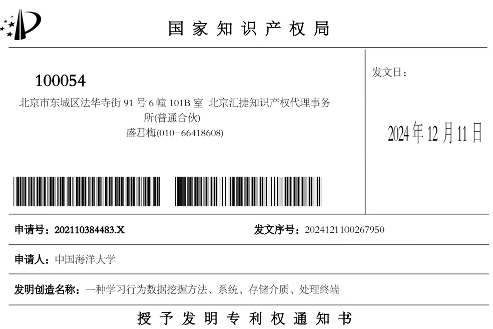 牛召阳、张福昌同学的专利被授权！